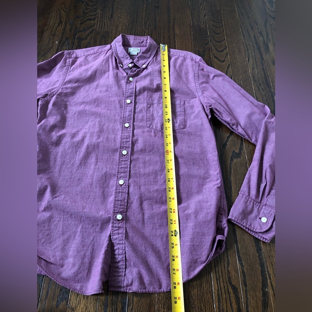 J. Crew Men’s M 100% Cotton Maroon Long-Sleeved Button-Down Casual Shirt - EUC! - Picture 4 of 9
